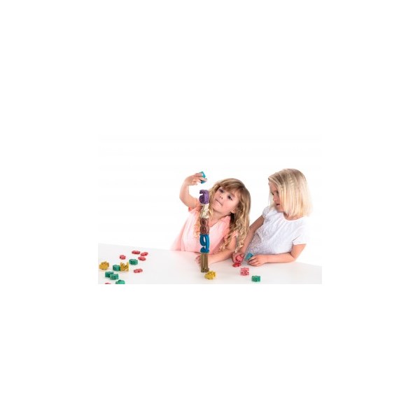 Stapelzahlen in Montessori-Farben