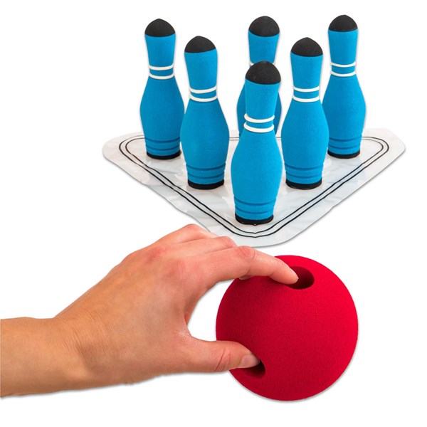 Kleines Soft-Bowling-Set, 6 Kegel, 1 Ball