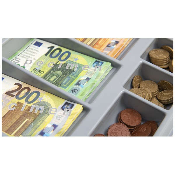 Eurogeld-Kasse mit 130 Scheinen und 160 Münzen