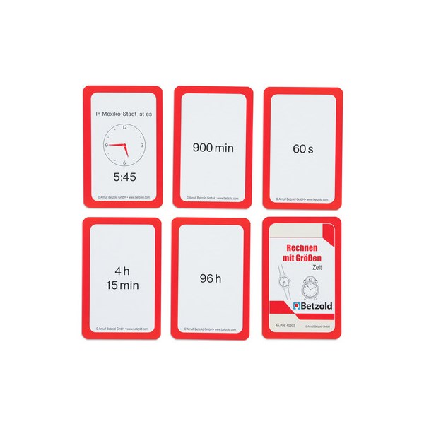 Spielkarten  Rechnen mit Größen: Zeit