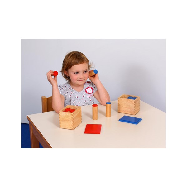 Geräusche Box, Set aus 2 x 6 Holz-Zylindern