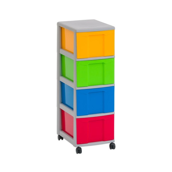 Flexeo® Rollcontainer, 4 große Boxen