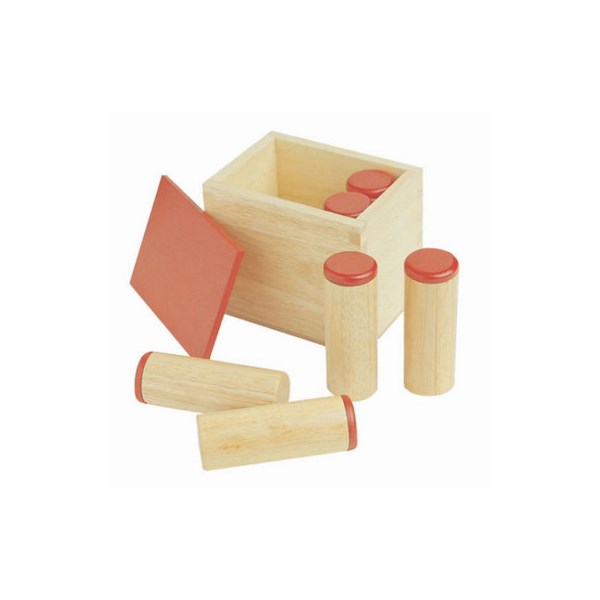 Geräusche Box, Set aus 2 x 6 Holz-Zylindern
