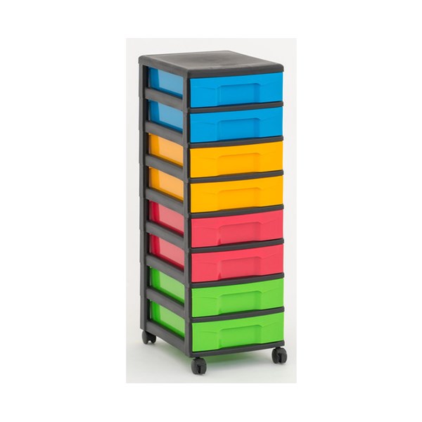 Flexeo® Rollcontainer, 8 kleine Boxen