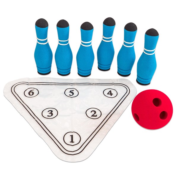 Kleines Soft-Bowling-Set, 6 Kegel, 1 Ball