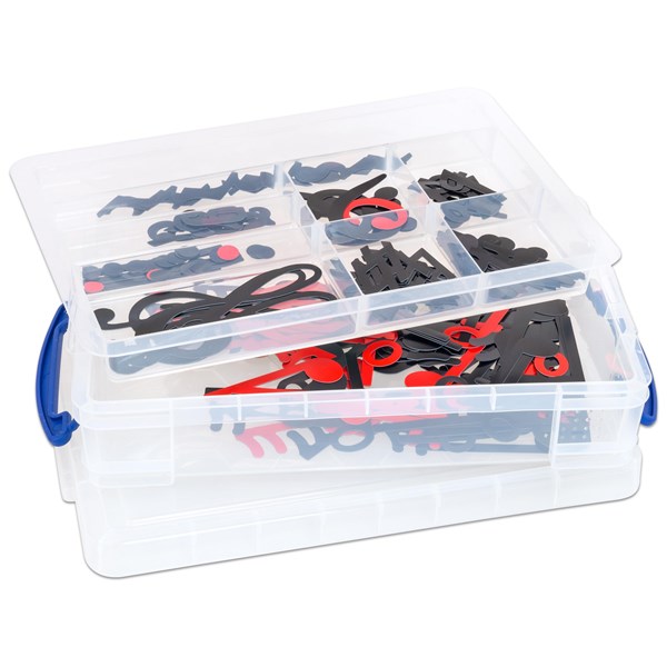Haft-Notensatz schwarz/rot in Transportbox