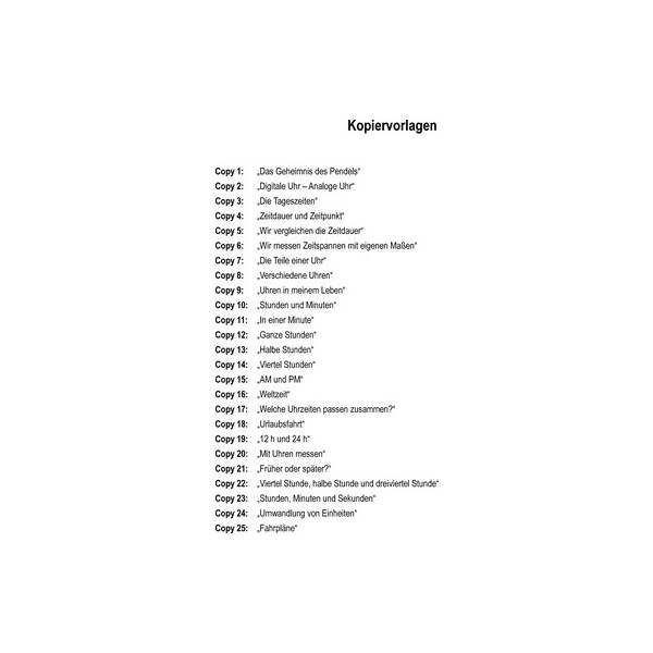 Zeit: erfahren, messen, rechnen