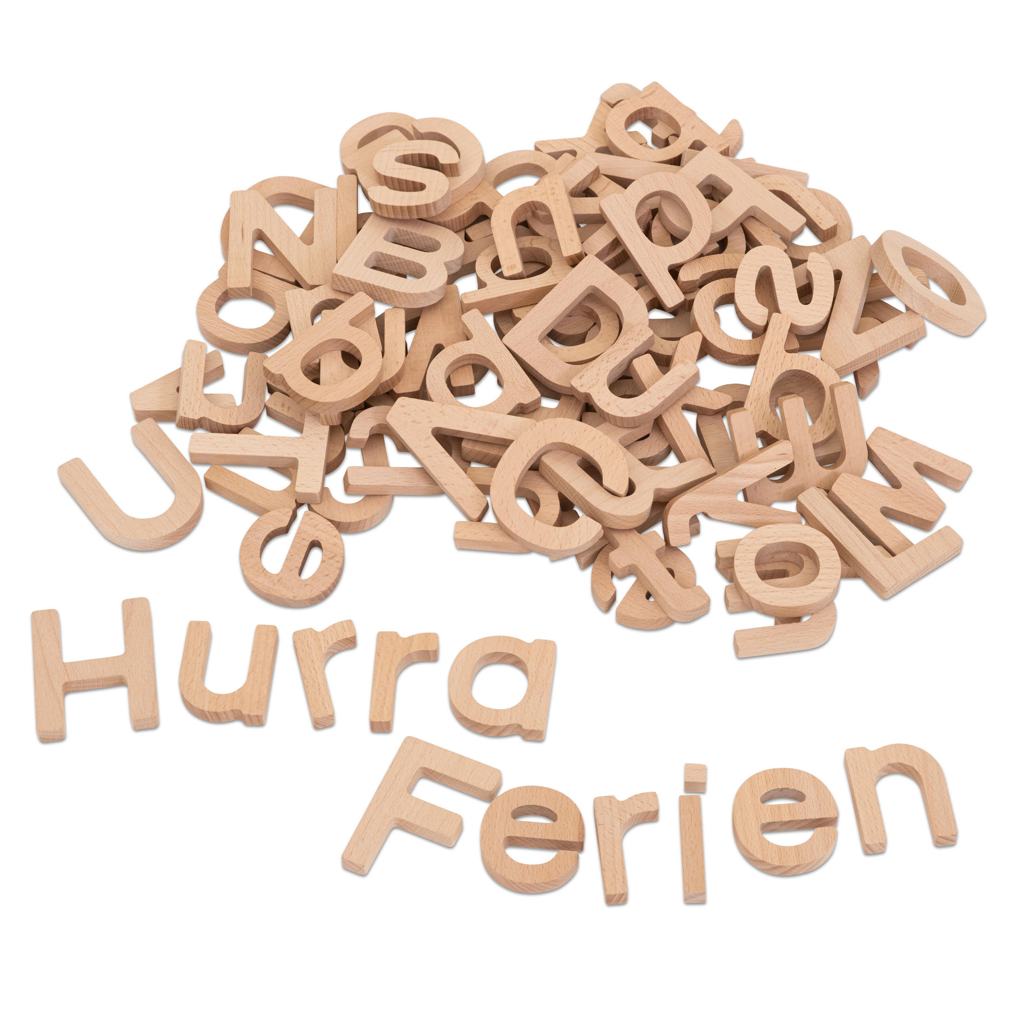 Holzbuchstaben, 90 Stück