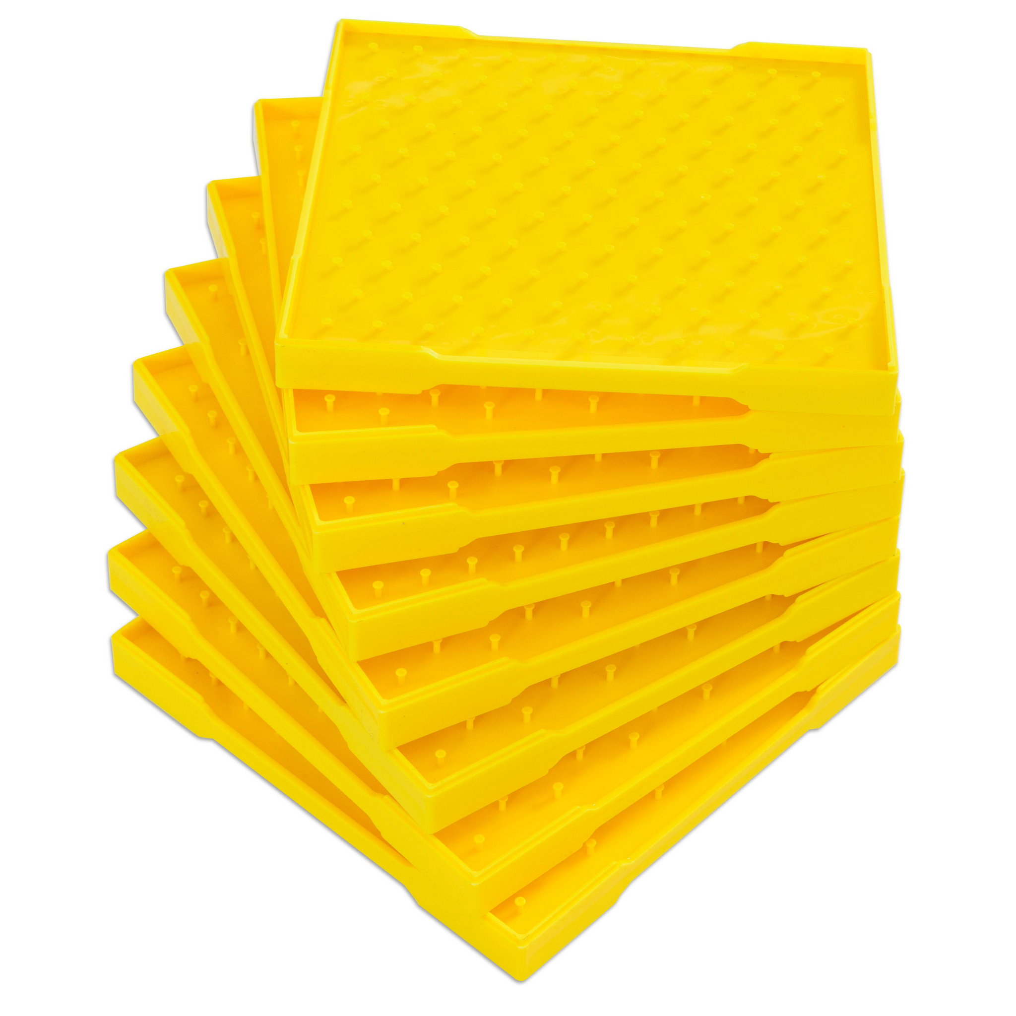 Set mit 8 Geometriebrettern, 11x11 Zapfen