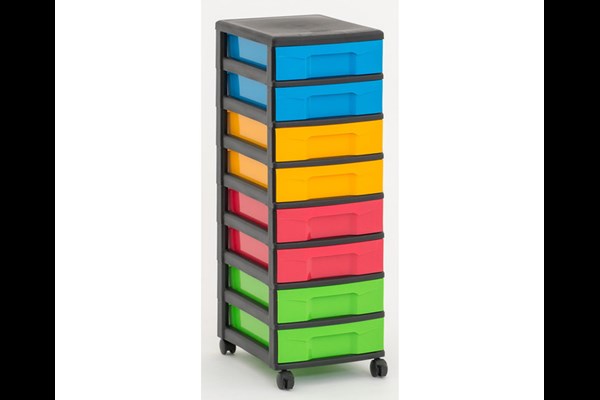 Flexeo® Rollcontainer, 8 kleine Boxen