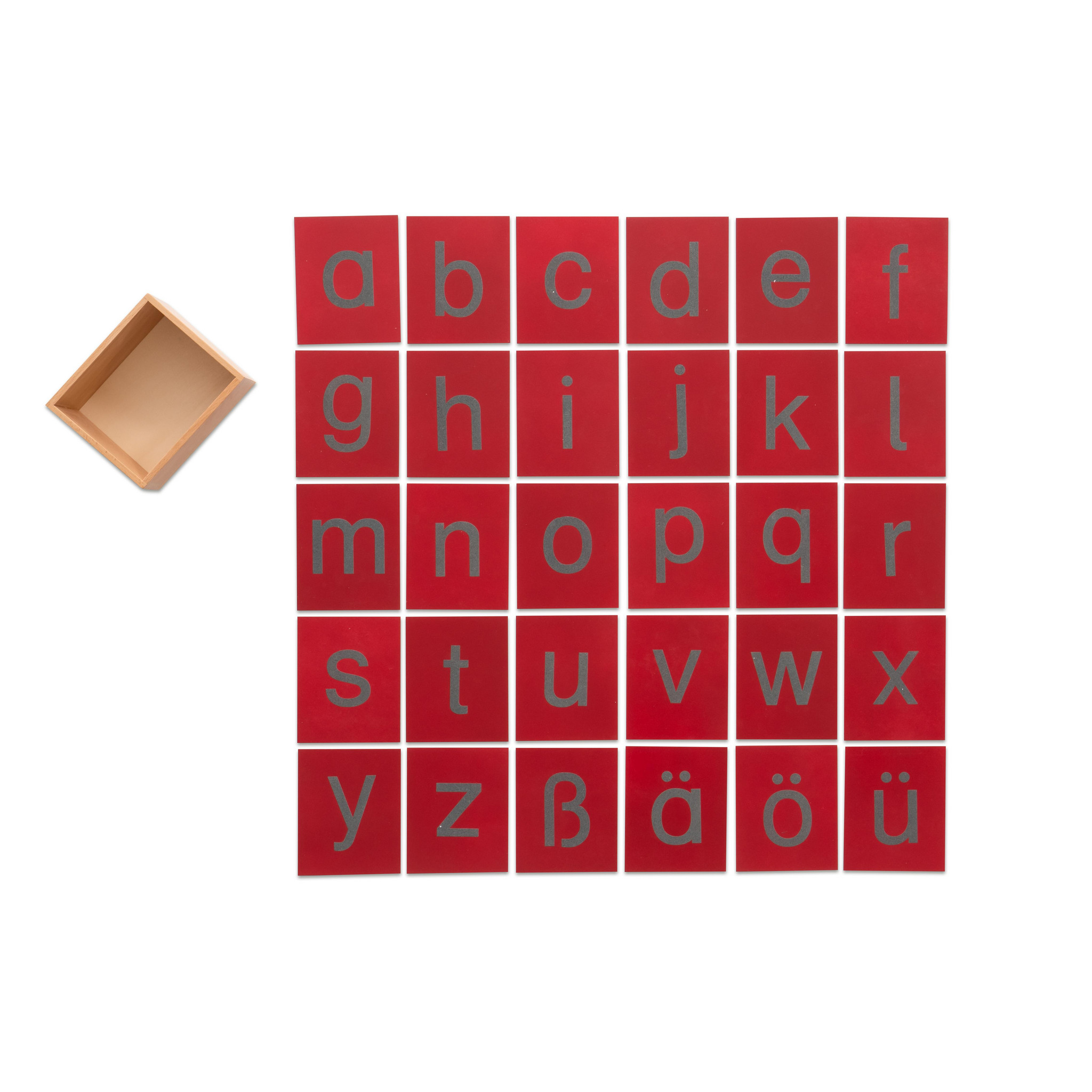 Fühl-Buchstaben klein - mit Box