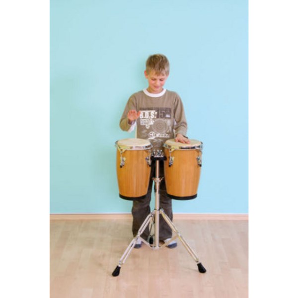 Kleine Holz-Congas Set auf Doppelständer