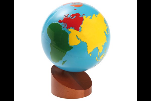 Globus Erdteile in Farbe